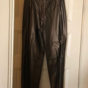 Apostrophe 100% Genuine Leather Pant  Mocha color